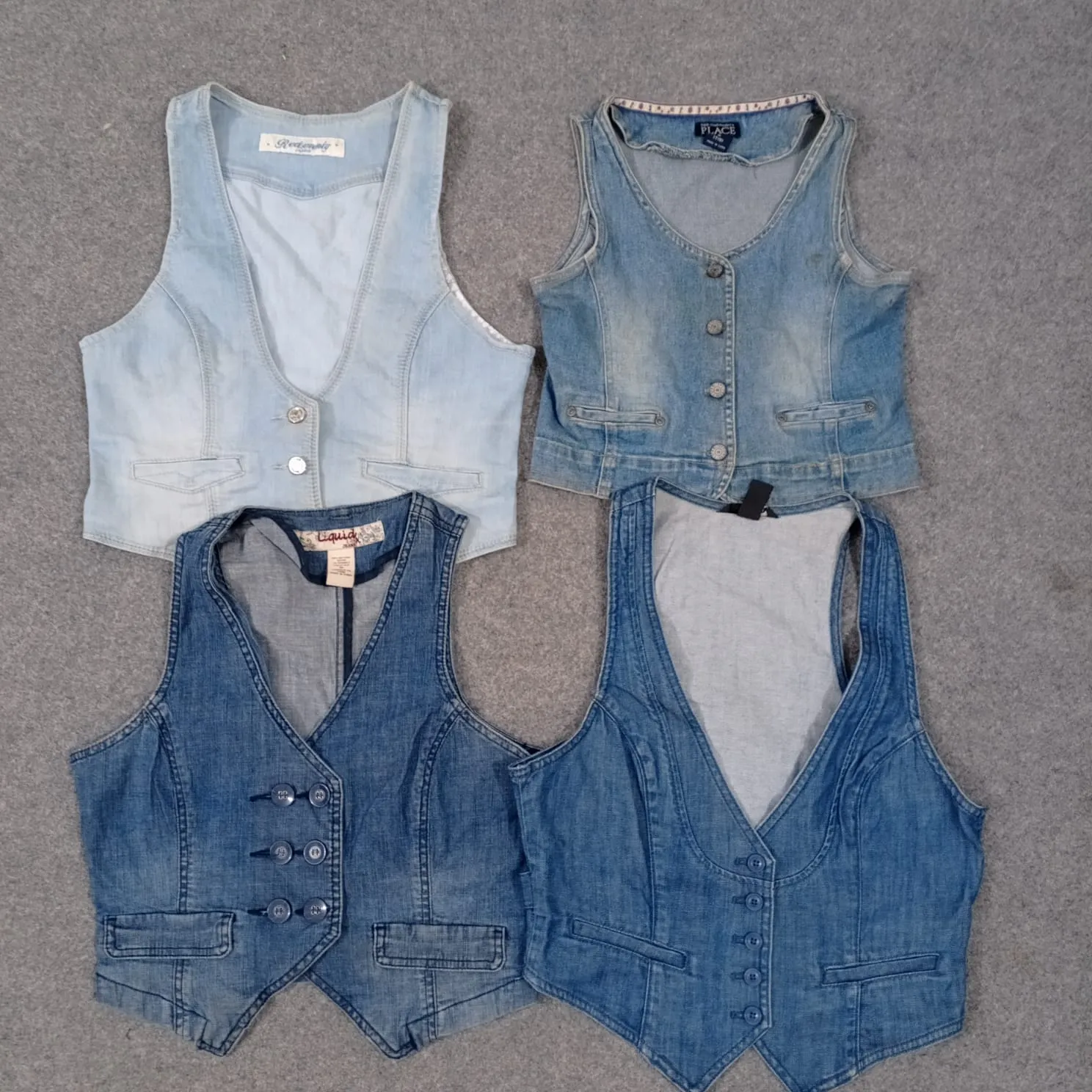 #178 Ladies Denim Y2K Vests -18