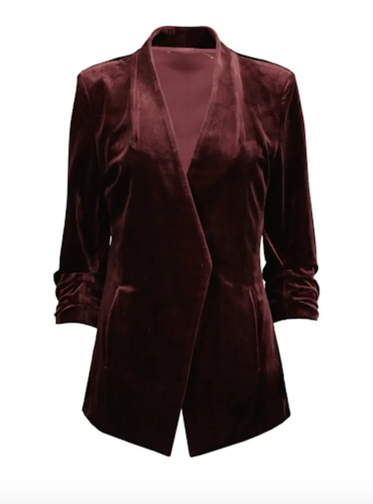 B&Y Velvet Blazer -Bordeaux