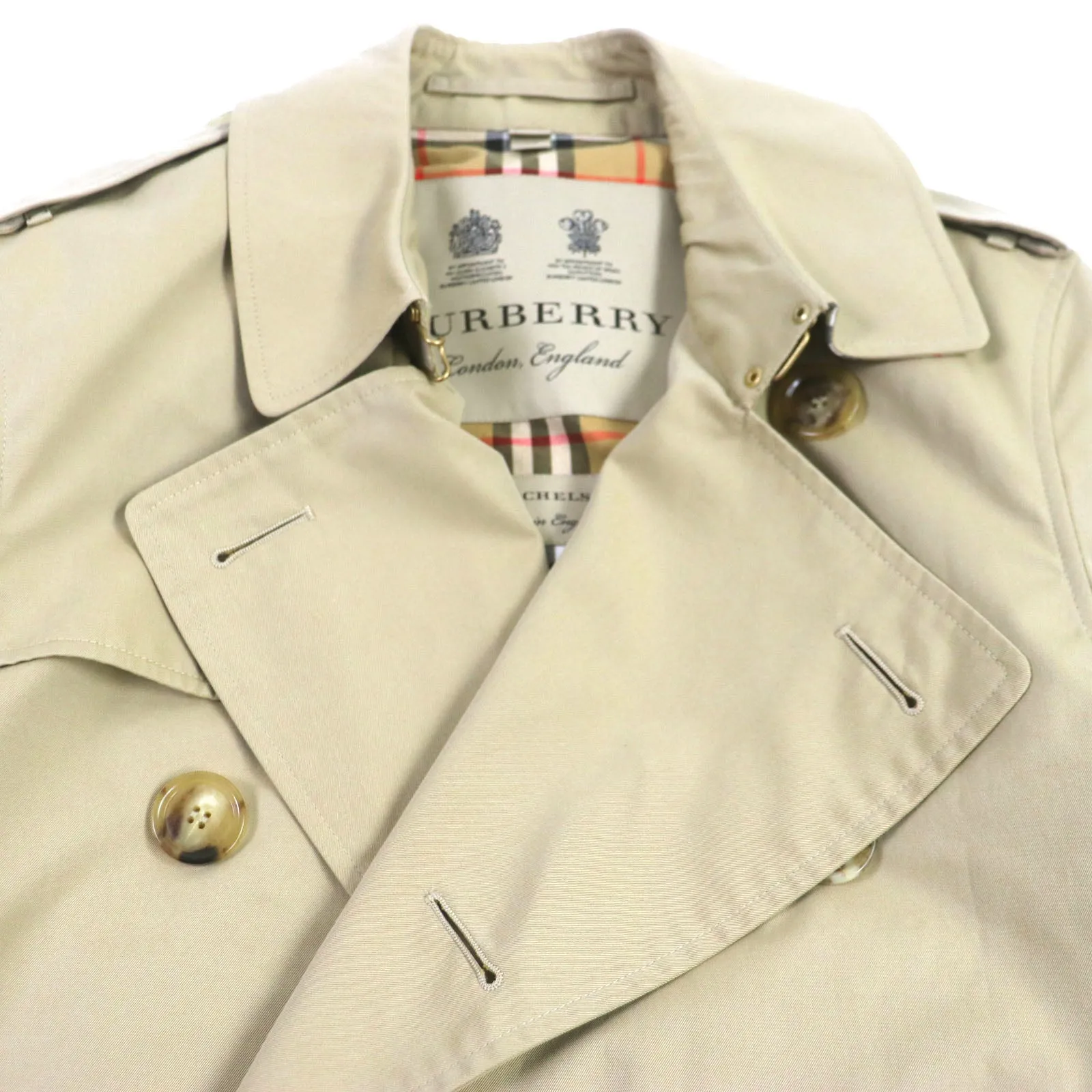 Burberry Chelsea Cotton Trench Coat Beige 44