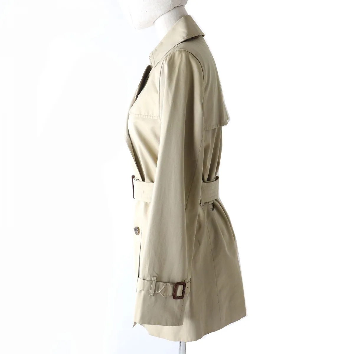 Burberry Nova Check Belted Trench Coat Beige 36