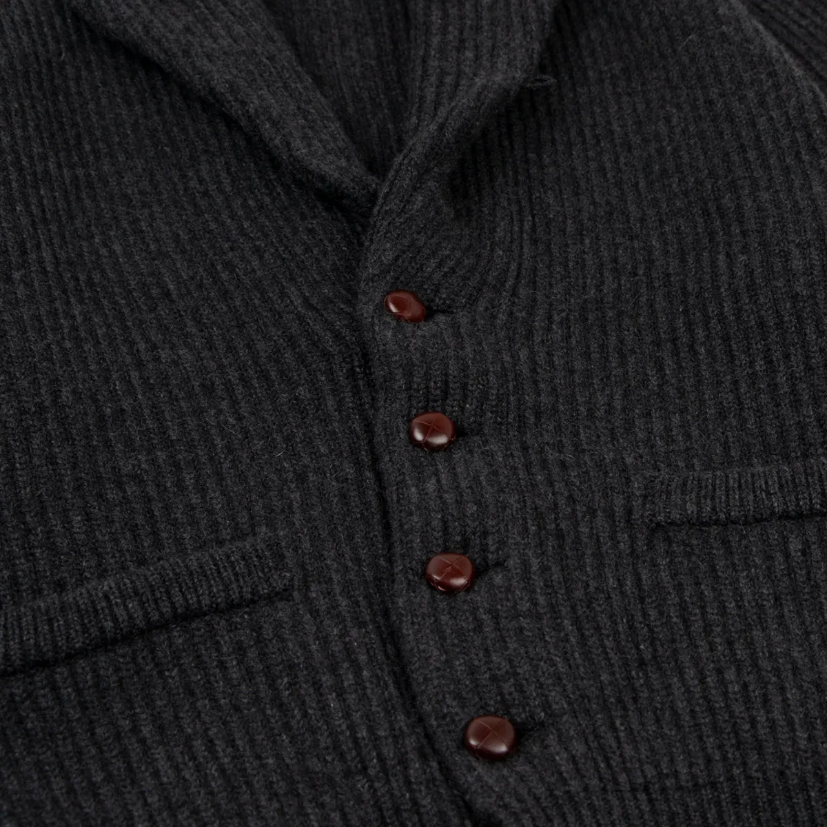 Charcoal Grey Colonial 8ply Cashmere Shawl Cardigan