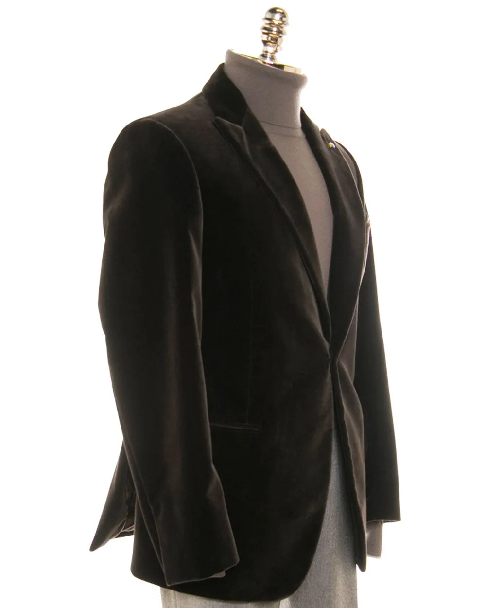 Chocolate Brown Velvet Dinner Jacket