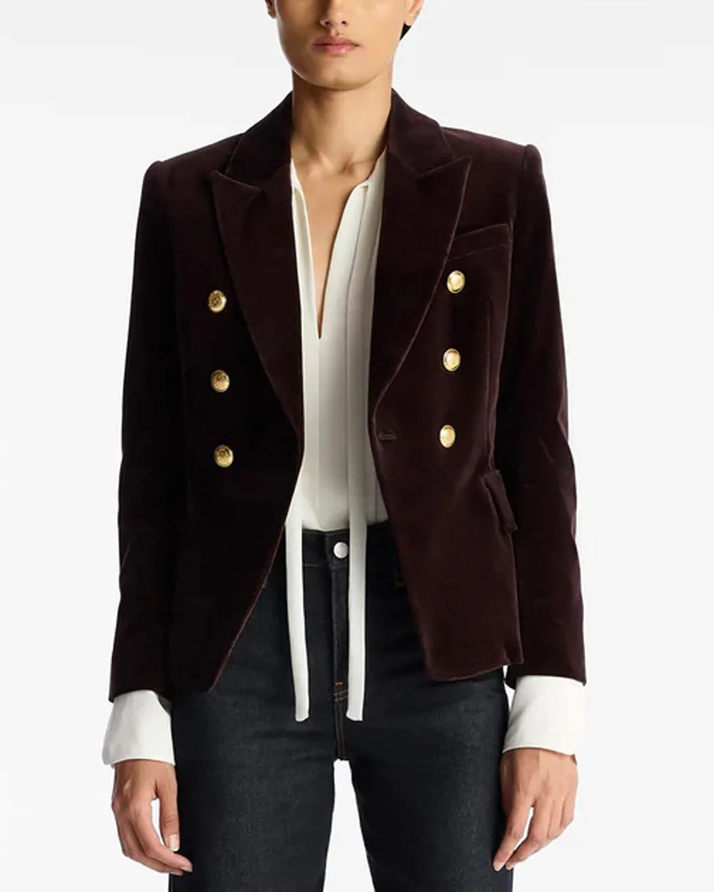 Chocolate Plum Velvet Chelsea Jacket