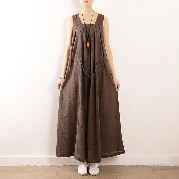 Coffee Strap Women Dresses Long Women Sleeveless Dresses AMT962224