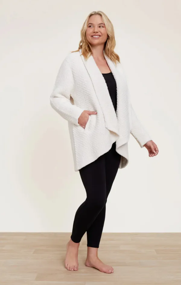 CozyChic Honeycomb Shawl Cardigan