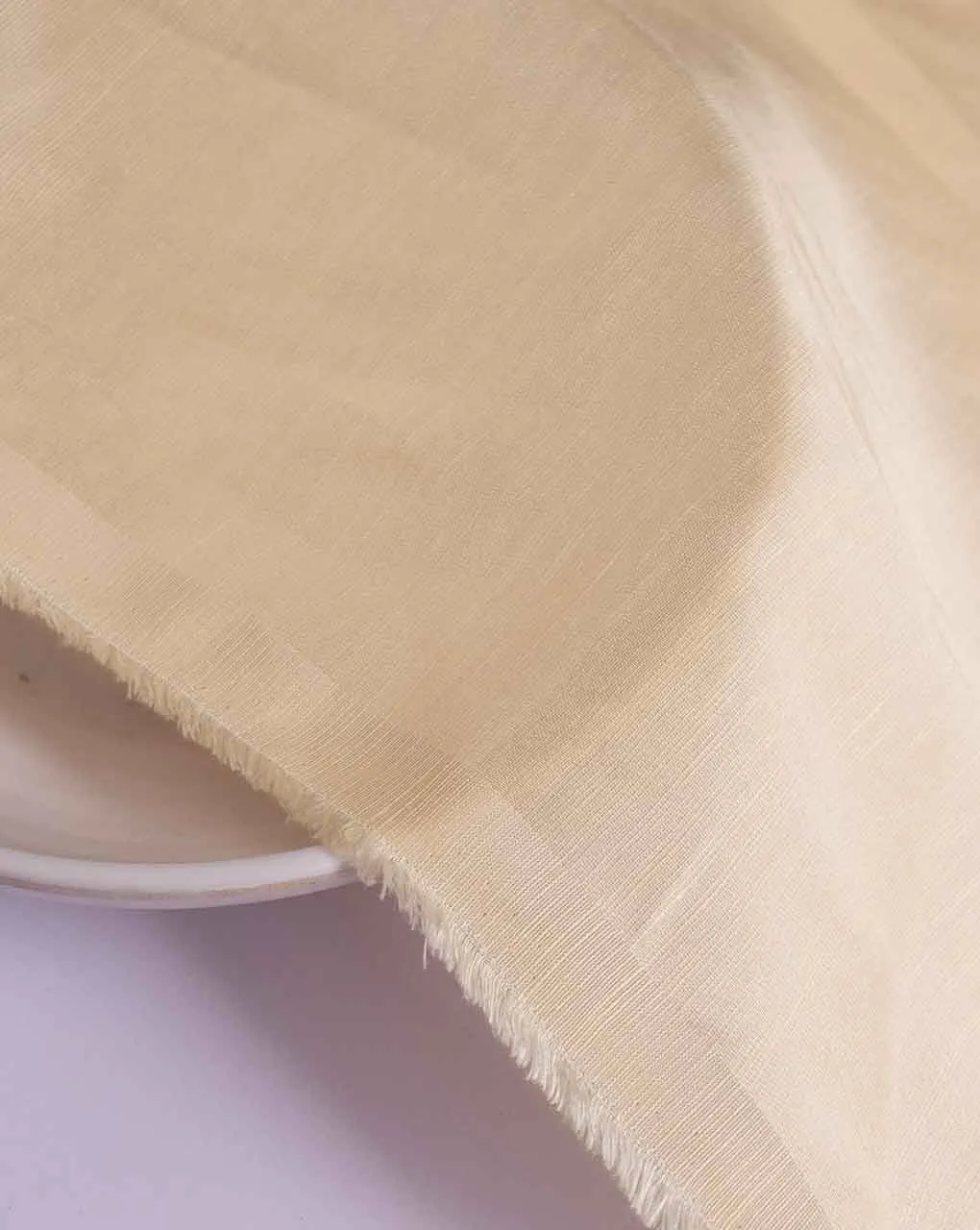 Creme Viscose Linen Satin Fabric 58" - 18.5 kg