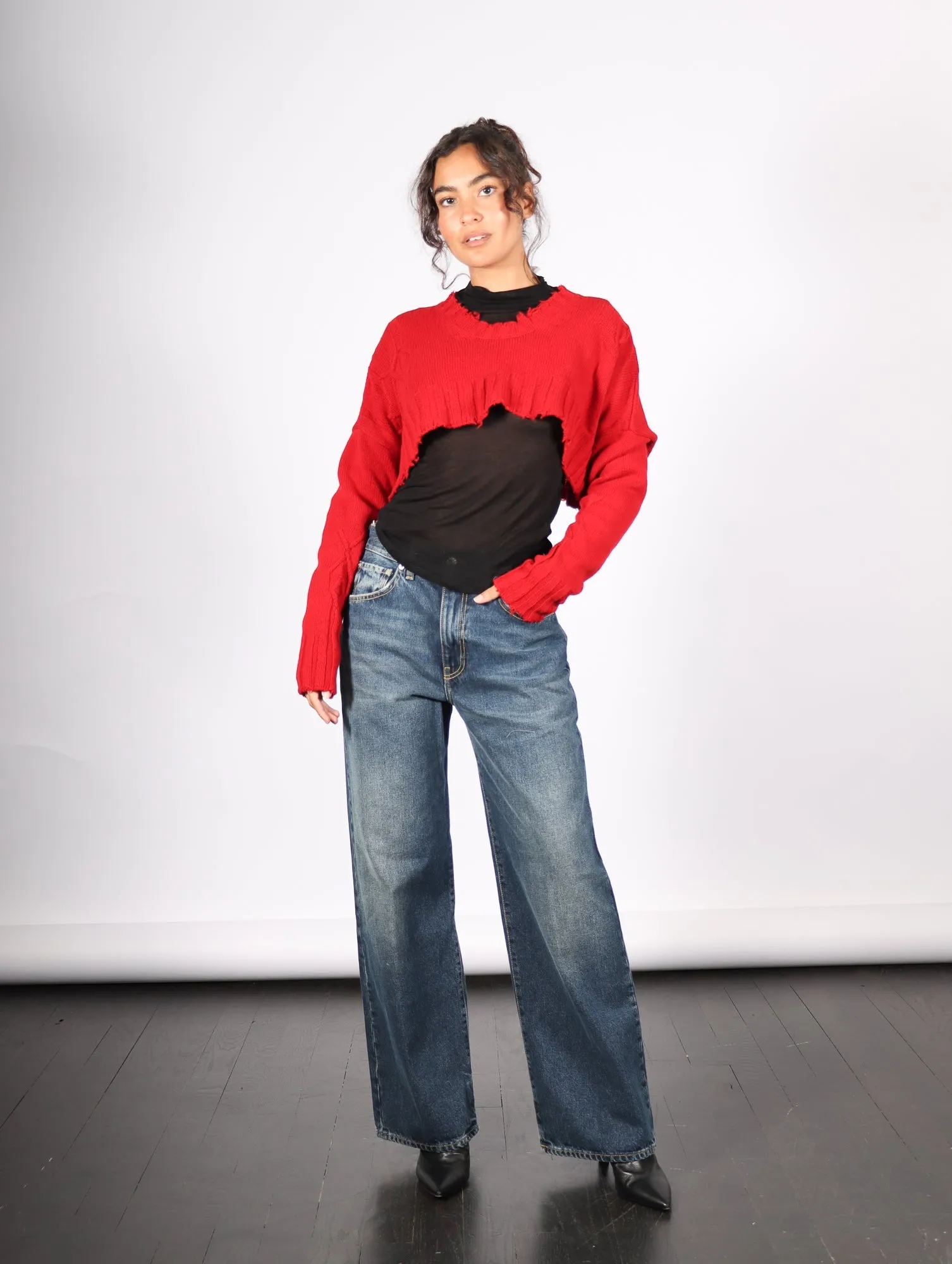 Cropped Pullover in Red by Serien°umerica