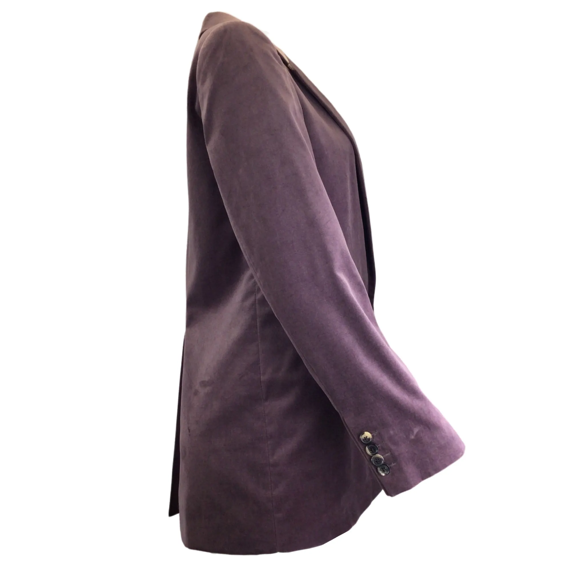 Dries Van Noten Mauve One-Button Classic Velvet Blazer