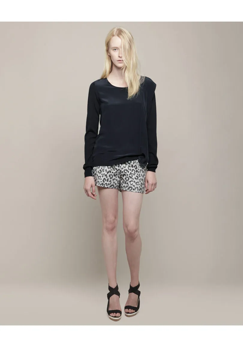 Flat Front Jacquard Shorts