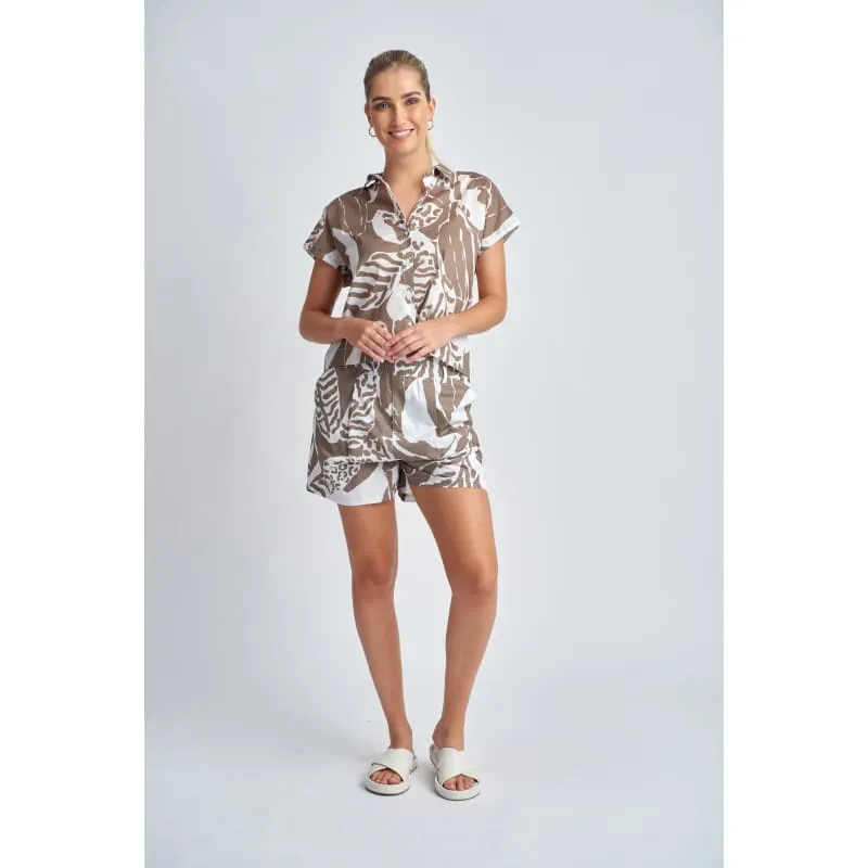 Flat Front Short | Twig Jungle Print