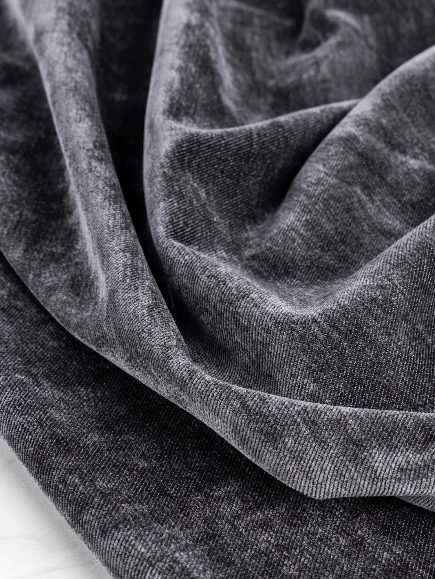 Heavy Tencel Stretch Velvet Deadstock - Graphite - Swatch