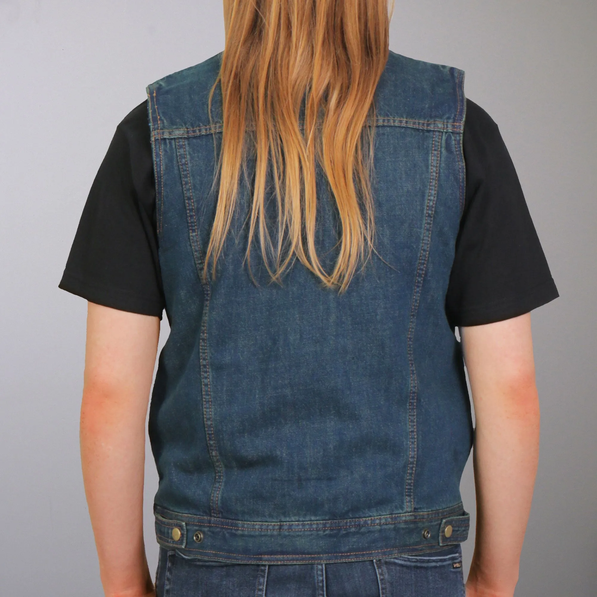 Hot Leathers VSM6001 Men's Motorcycle style Blue Denim Biker Vest