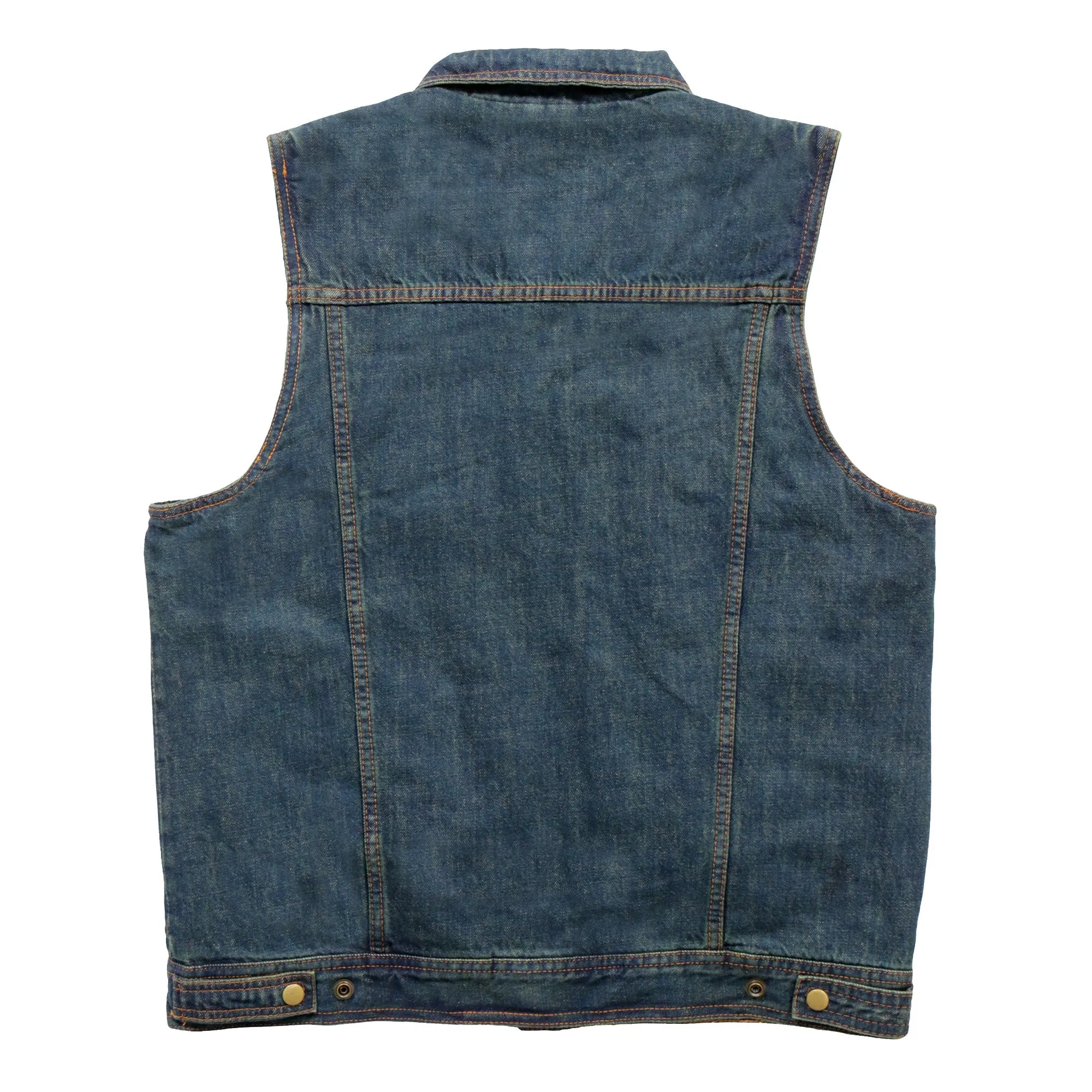 Hot Leathers VSM6001 Men's Motorcycle style Blue Denim Biker Vest