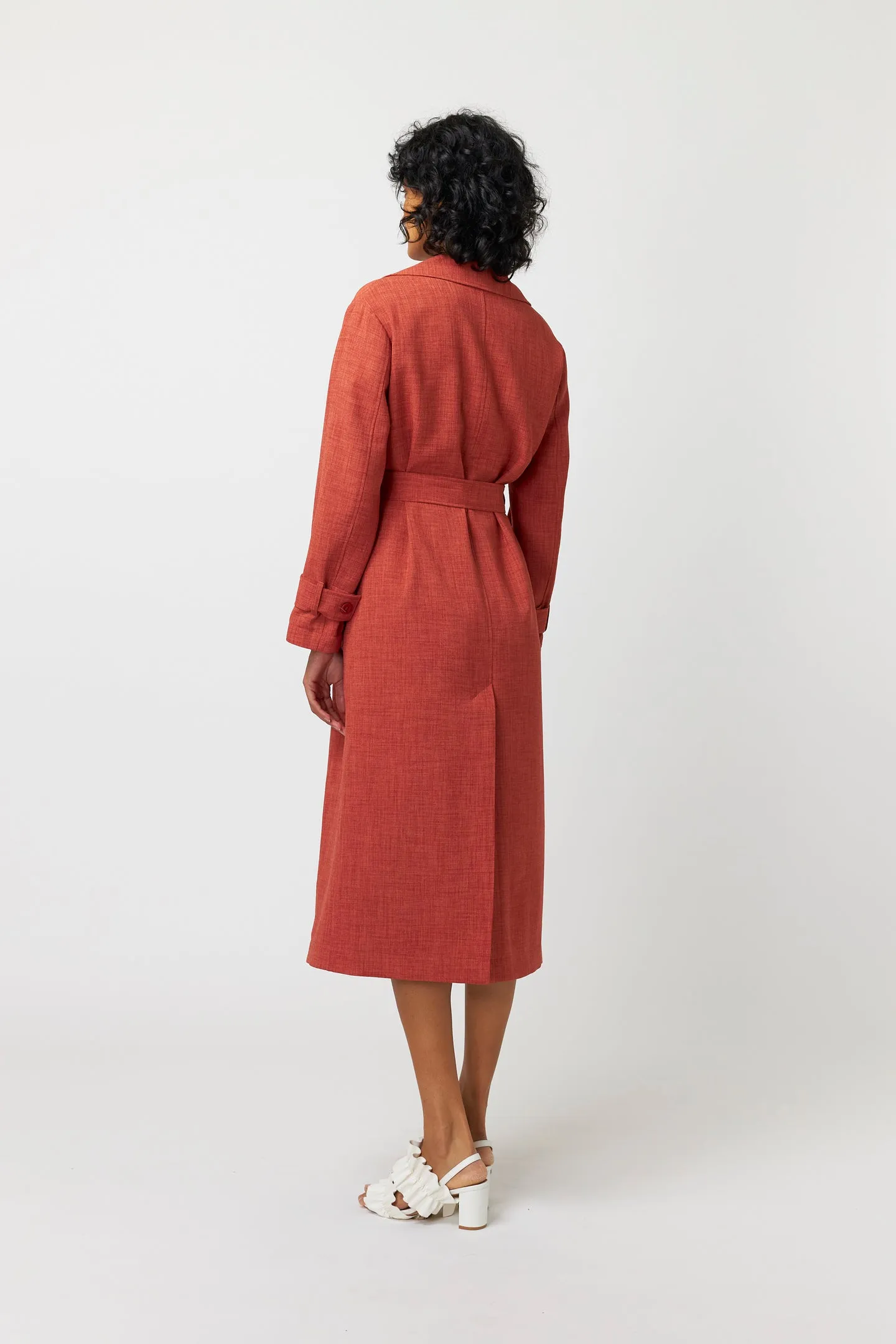 Kate Sylvester Lucie Trench Coat Brick