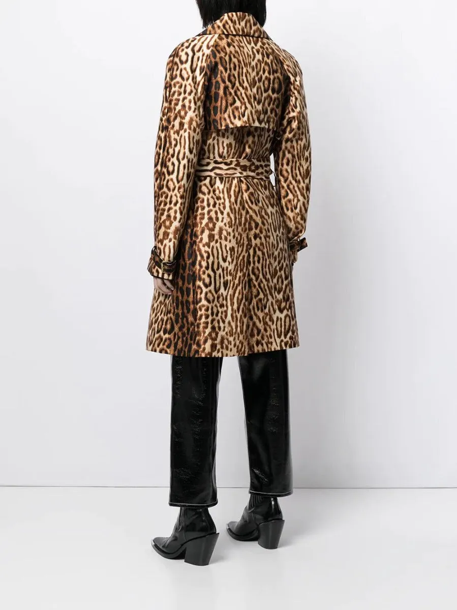 Leopard Print Trench Coat