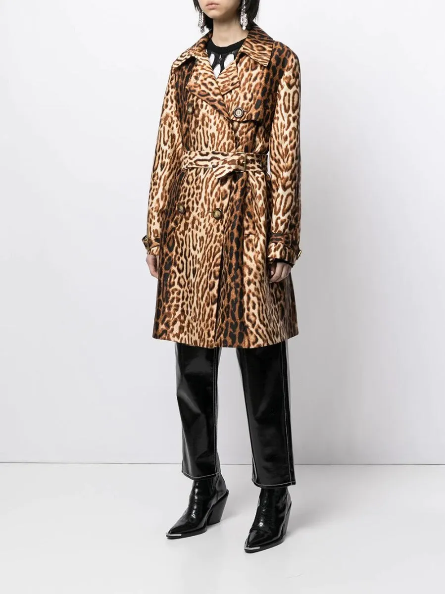 Leopard Print Trench Coat