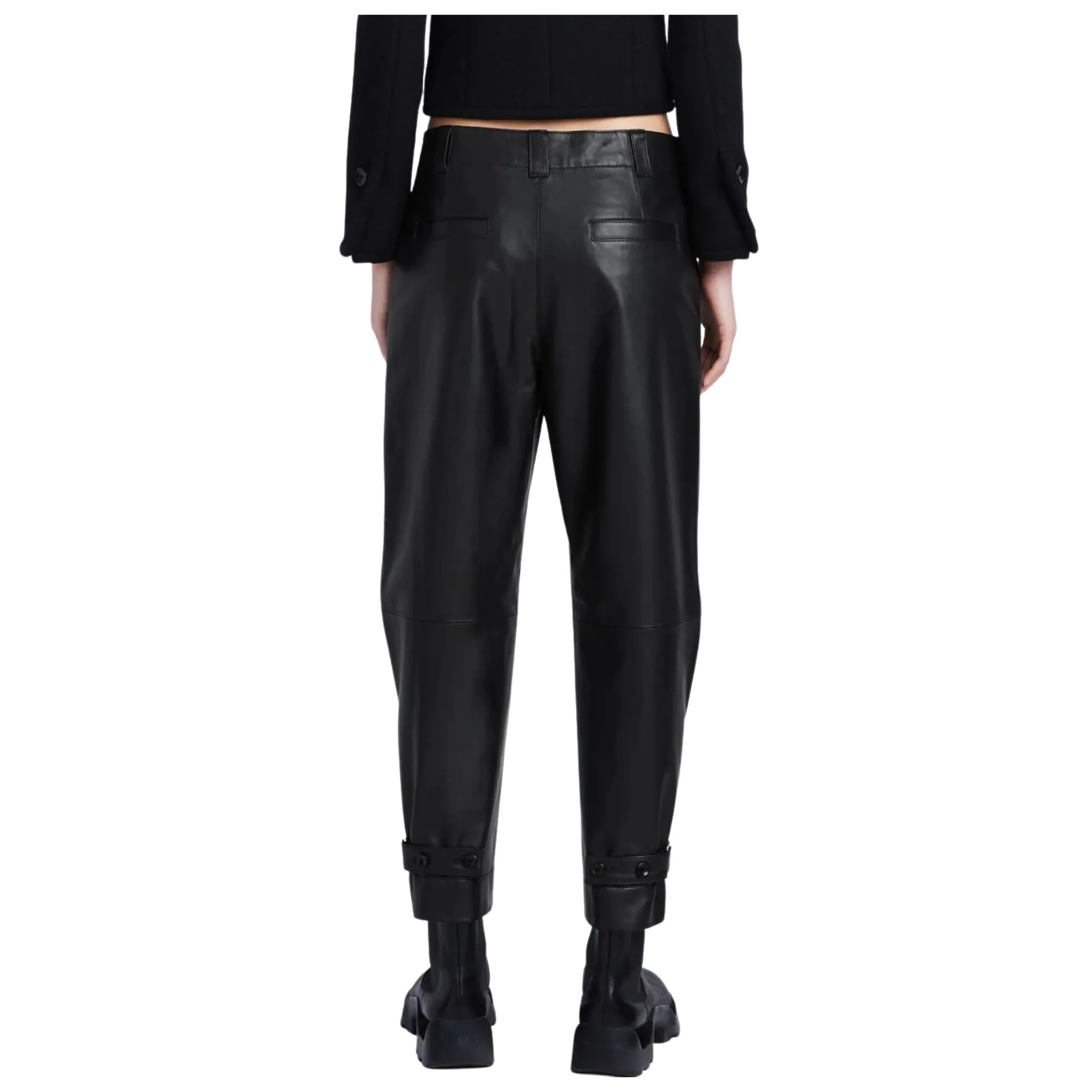 Lightweight Leather Tapered Pants