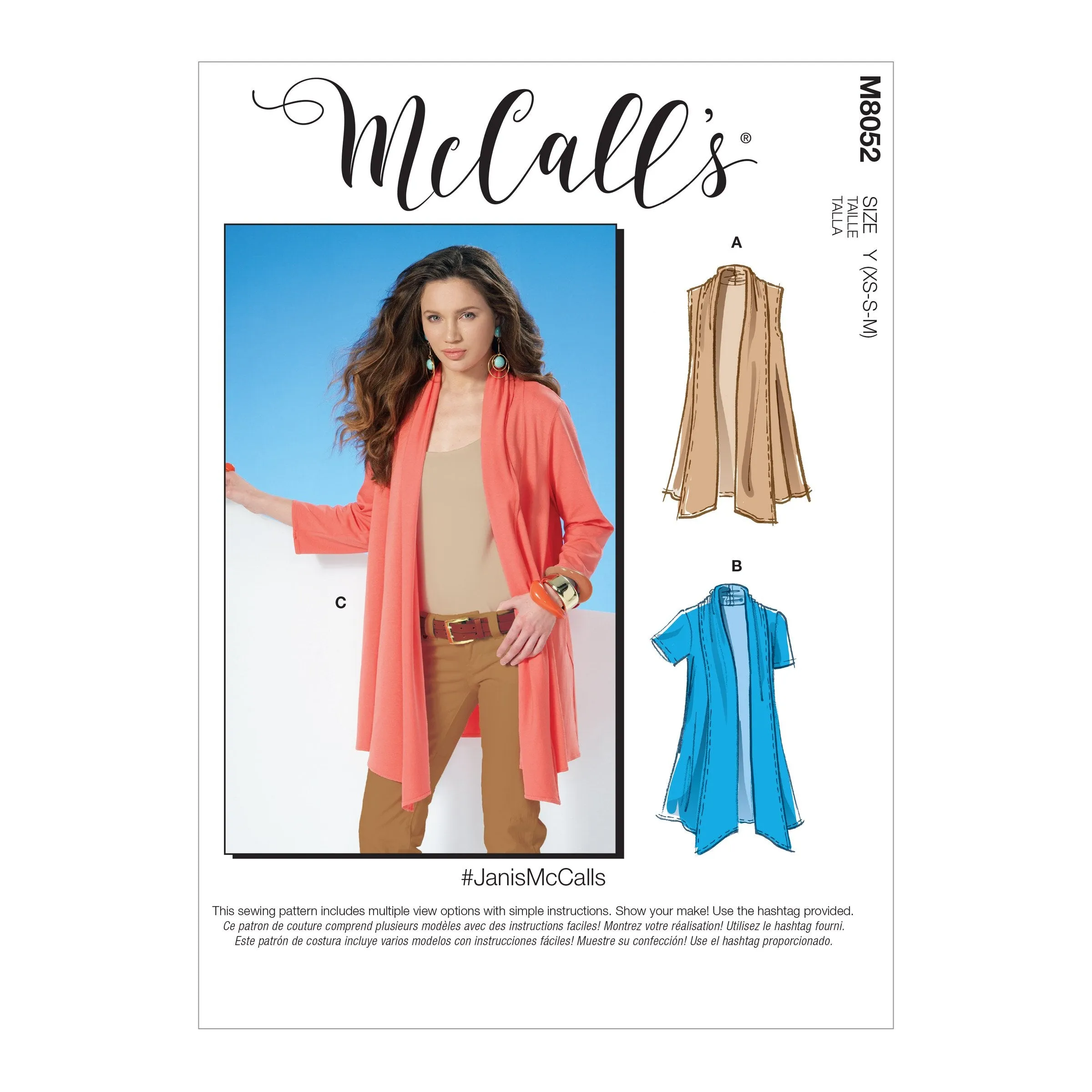 McCall's pattern 8052 Shawl Collar Cardigans