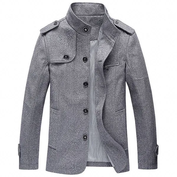 Mens Fashion Solid Loose Trench Coat