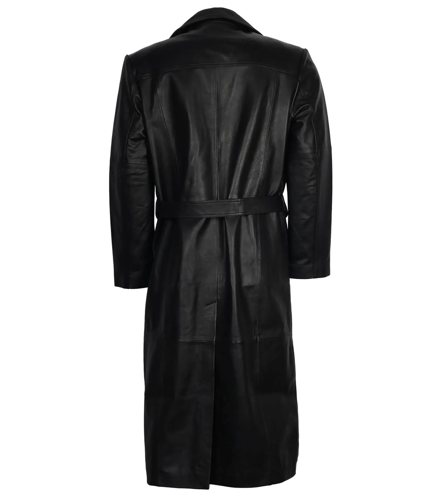 Men’s Sheepskin Black Long Trench Coat