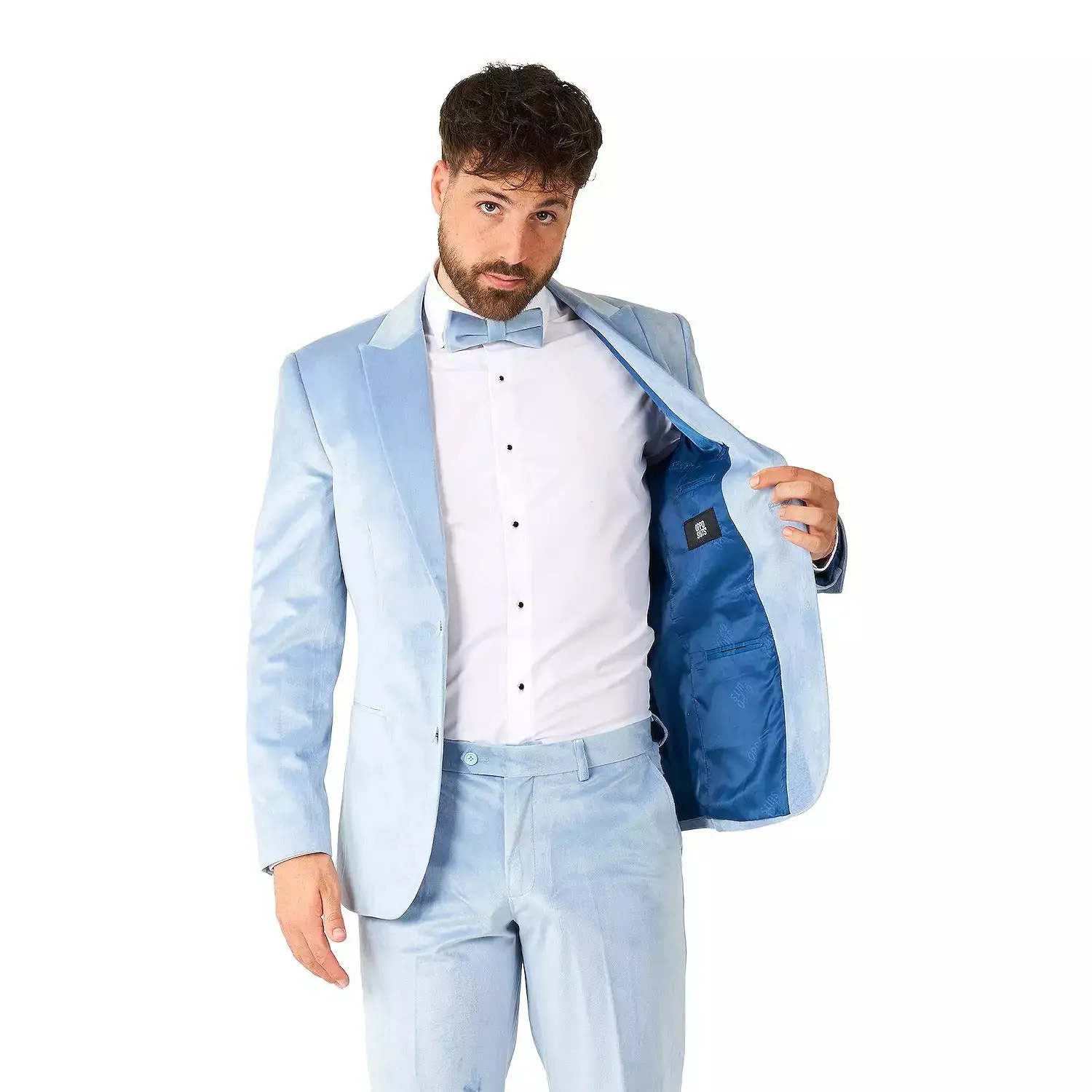 Men's slim fit suit OppoSuits, light blue