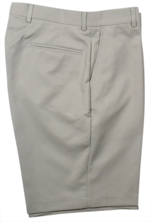 Microfiber Short, Taupe <br>Flat Front<br>Regular Rise