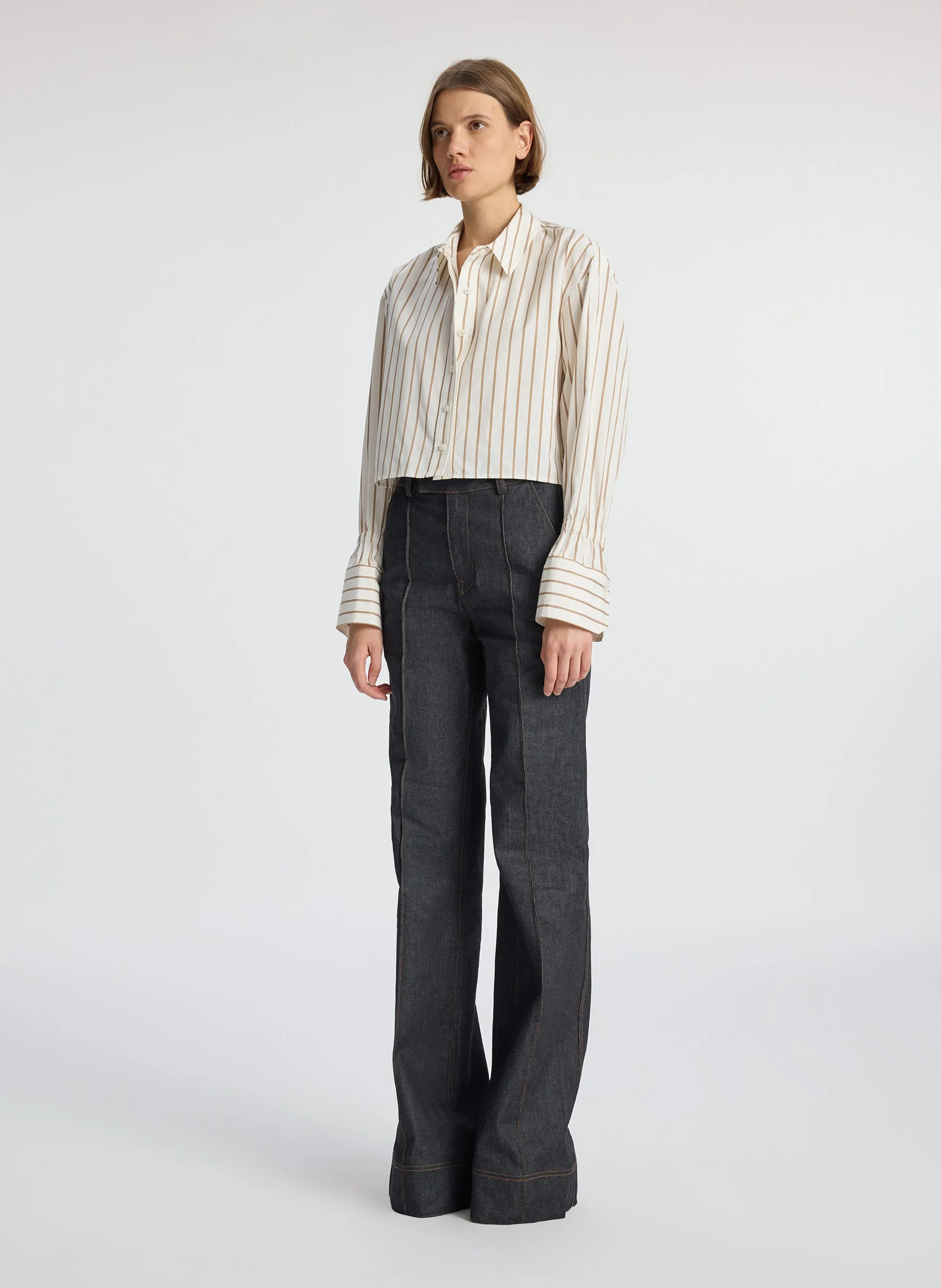 Monica II Cropped Cotton Shirt