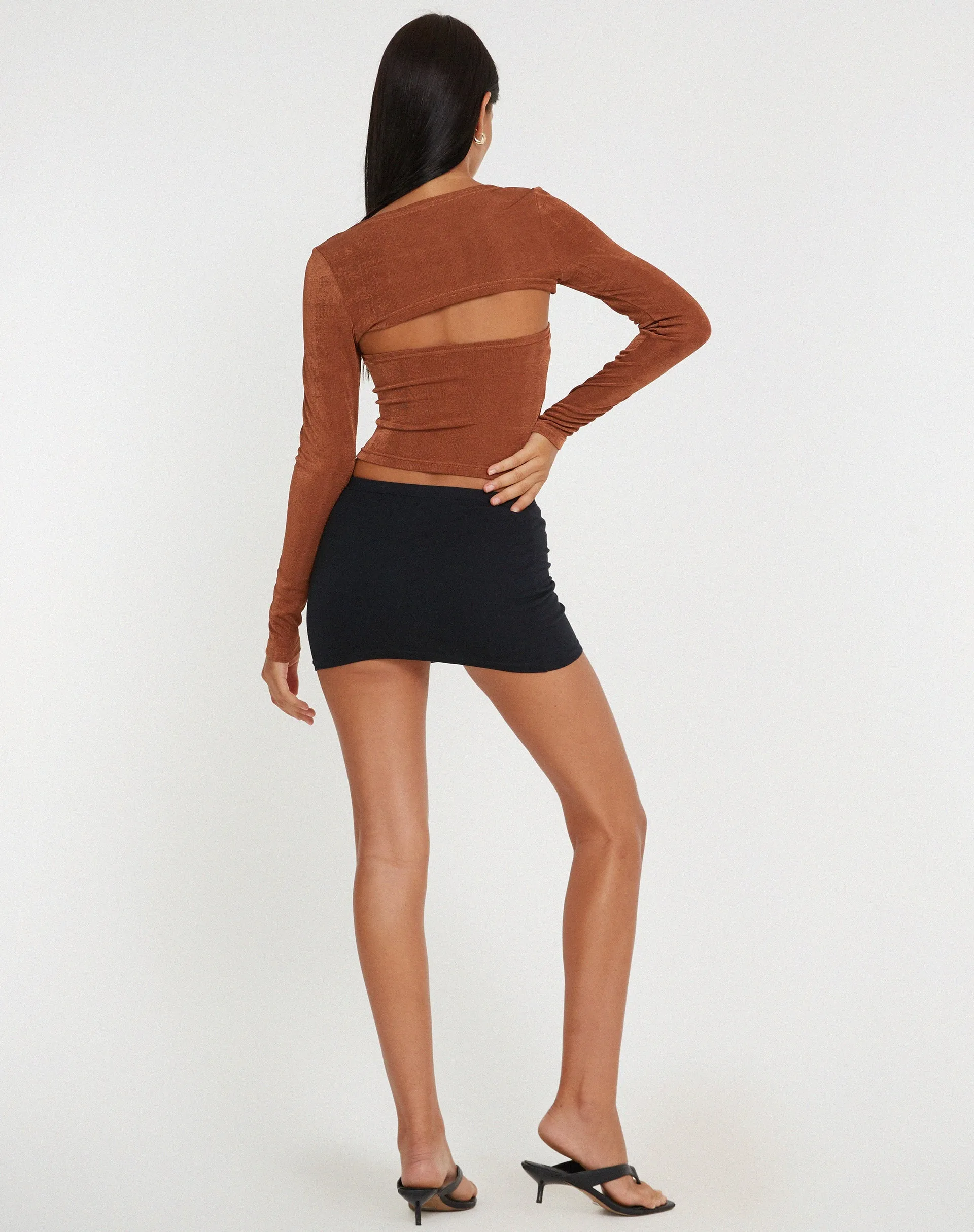 Nastra Crop Top in Brown