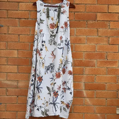 PUROLIN0 FLORAL LINEN DRESS