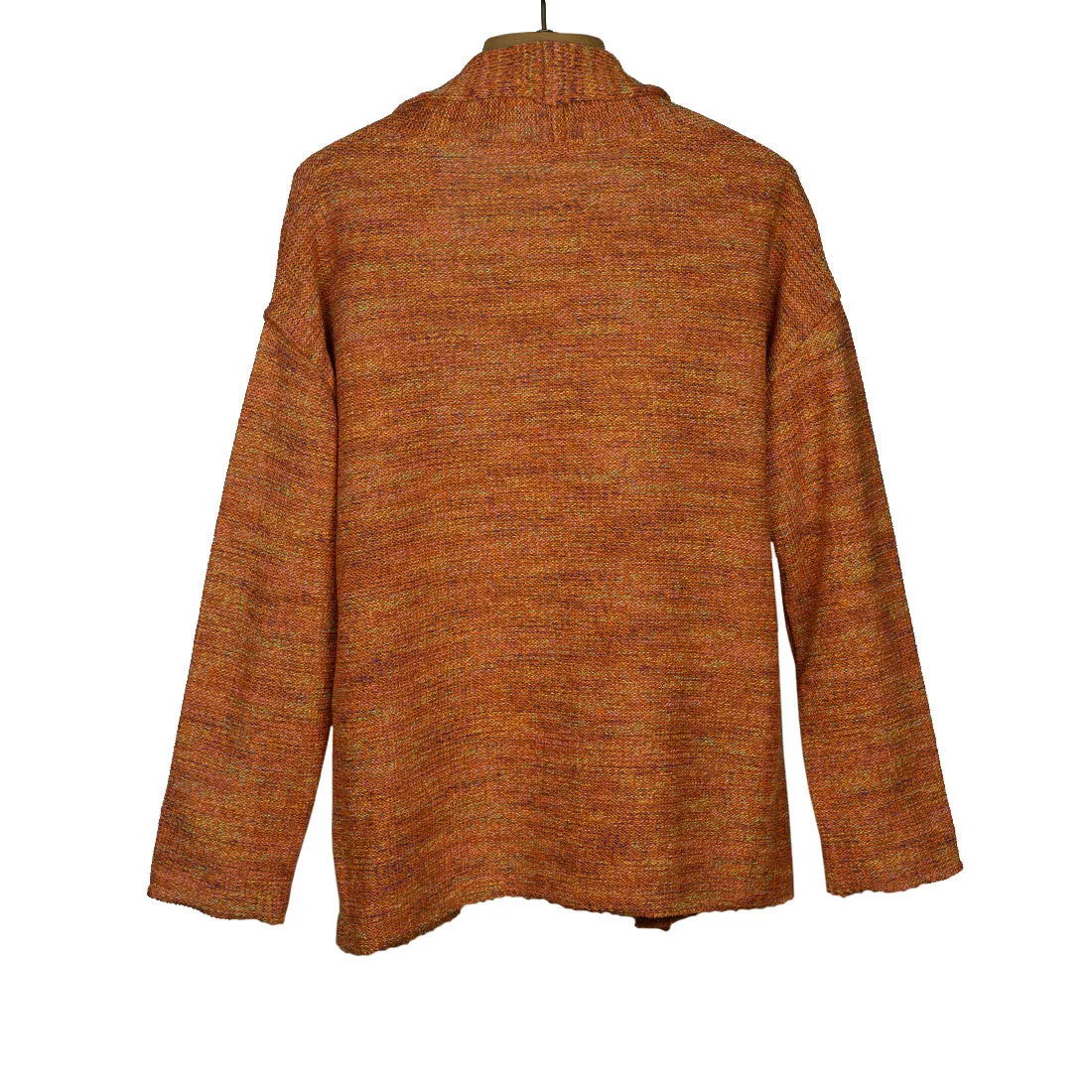 Relaxed cardigan in mixed orange "Gima" cotton