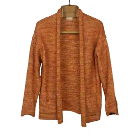 Relaxed cardigan in mixed orange "Gima" cotton