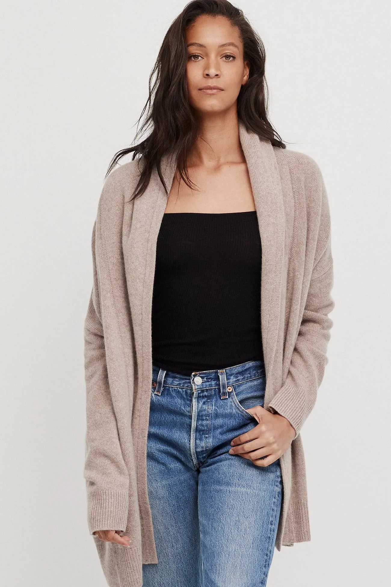 RIVER SHAWL CASHMERE CARDIGAN