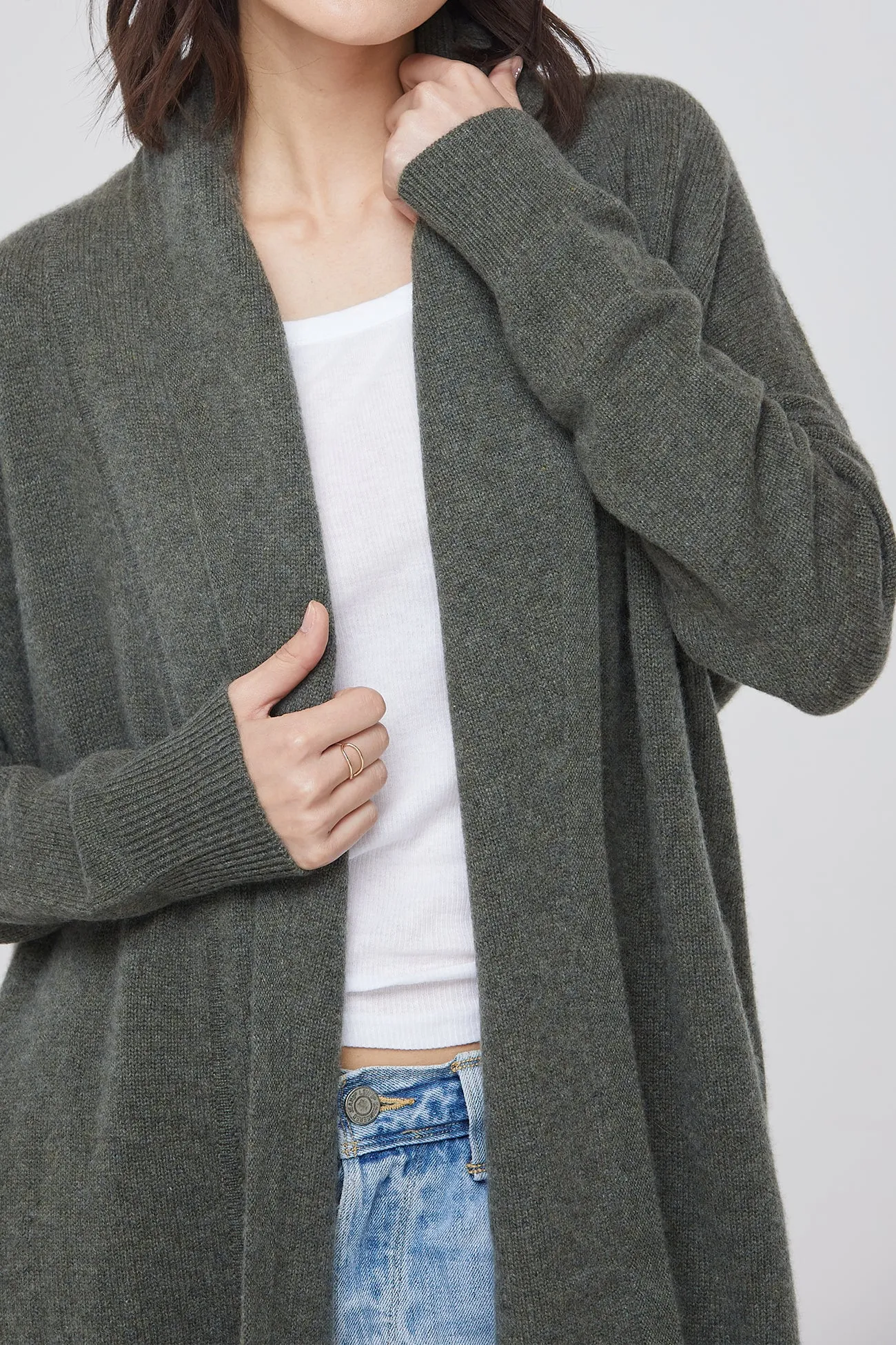 RIVER SHAWL CASHMERE CARDIGAN