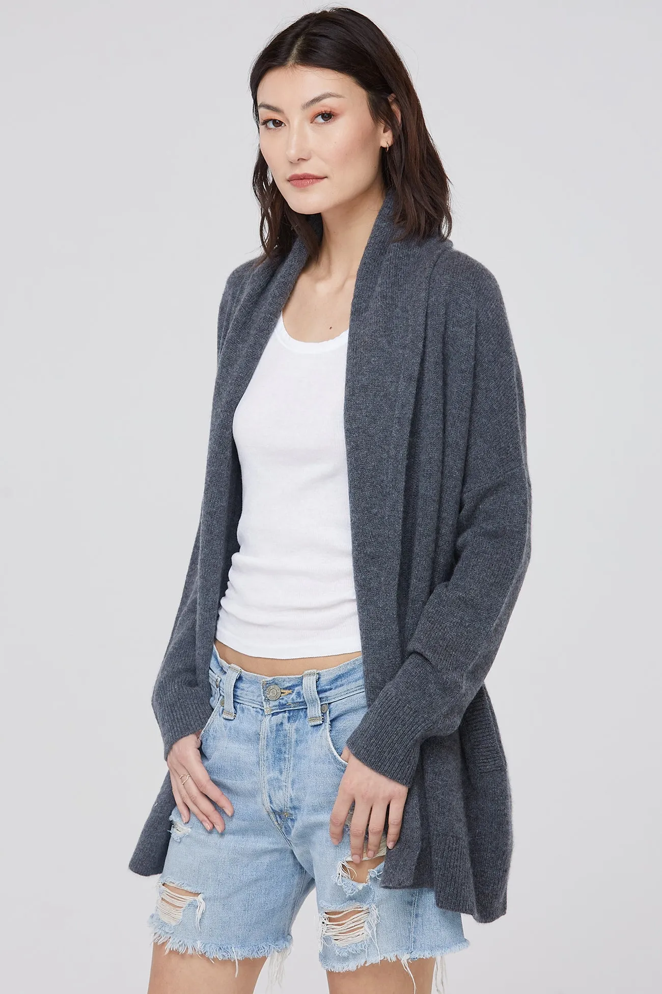 RIVER SHAWL CASHMERE CARDIGAN