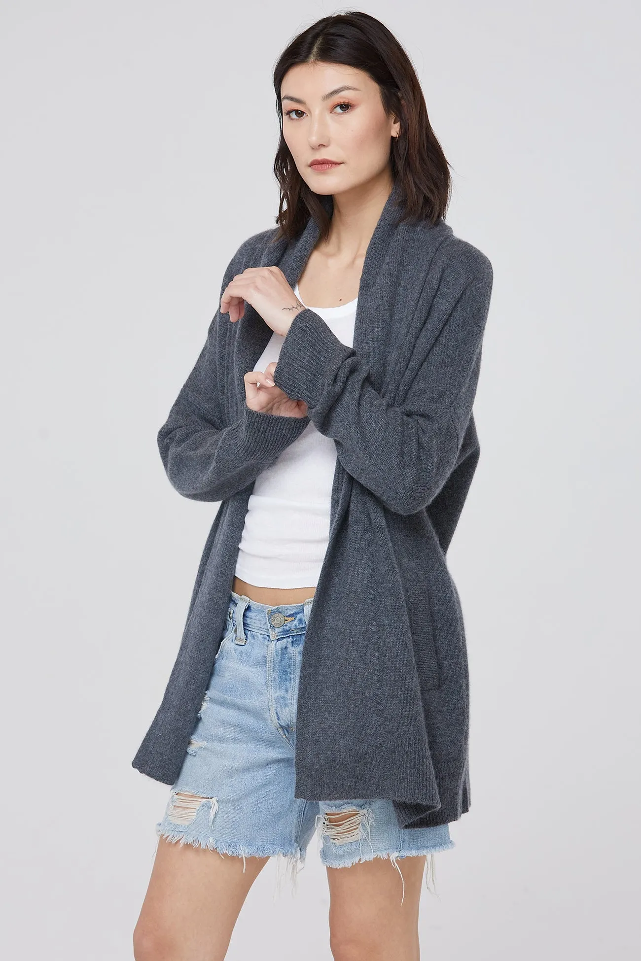 RIVER SHAWL CASHMERE CARDIGAN