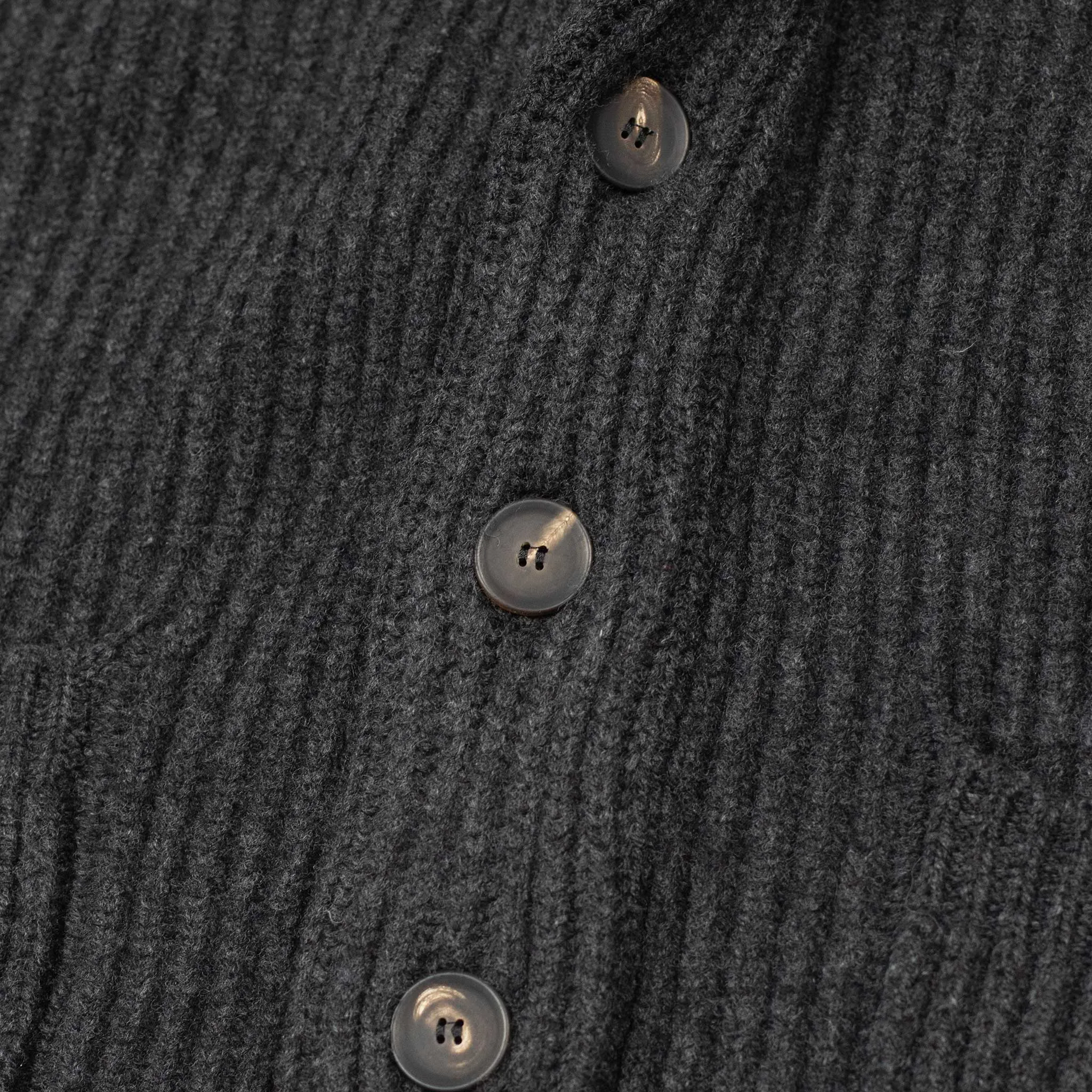 Shawl collar 4-ply cardigan jacket in Charcoal grey supergeelong lambswool