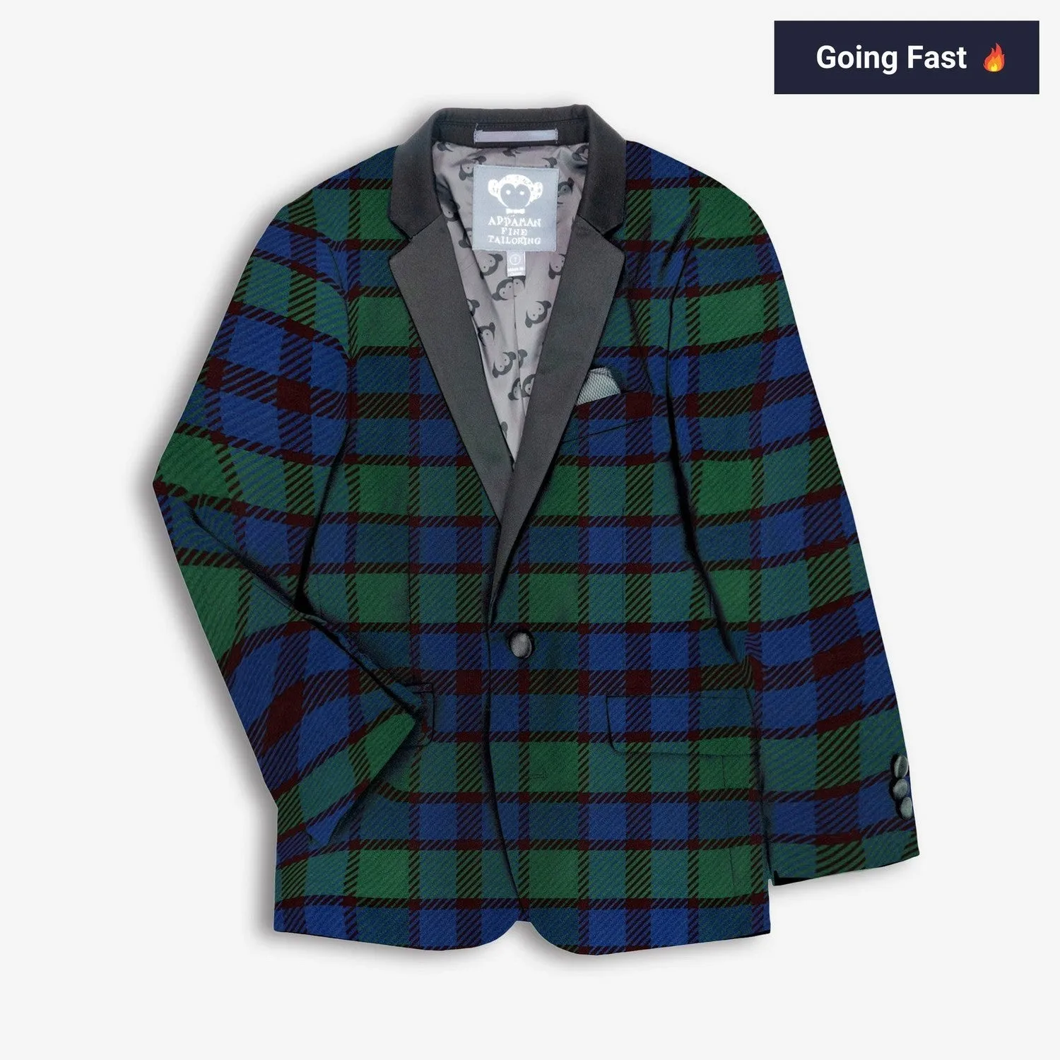 Tuxedo Suit Jacket | Blackwatch Velvet Plaid