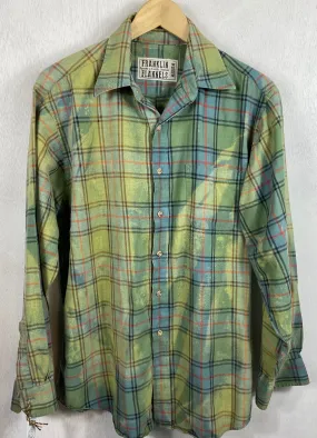 Vintage Lime Green, Teal and Orange Lightweight Cotton Size Medium