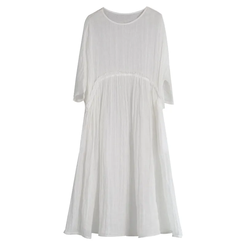 White Women Dresses Loose Fitting Spring Summer Women Dresses WC961835