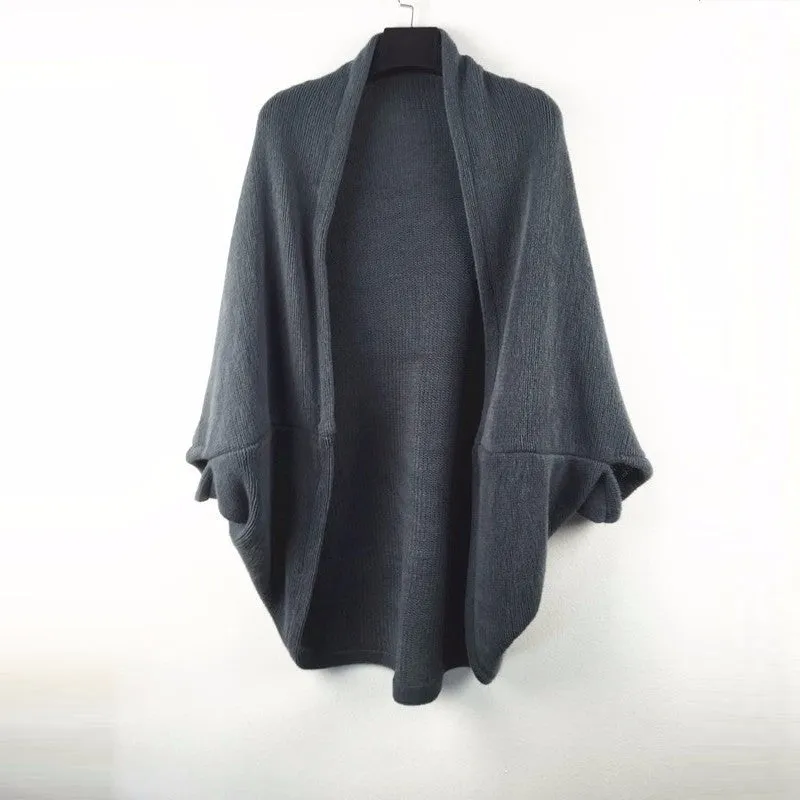 Women Casual Loose pullover Shawl shrug-Cardigans