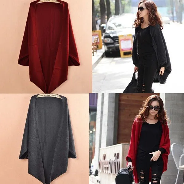 Women Casual Loose pullover Shawl shrug-Cardigans