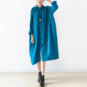 Women Loose Fitting Linen Dresses Summer Casual Women Shirts Dresses AMT96224