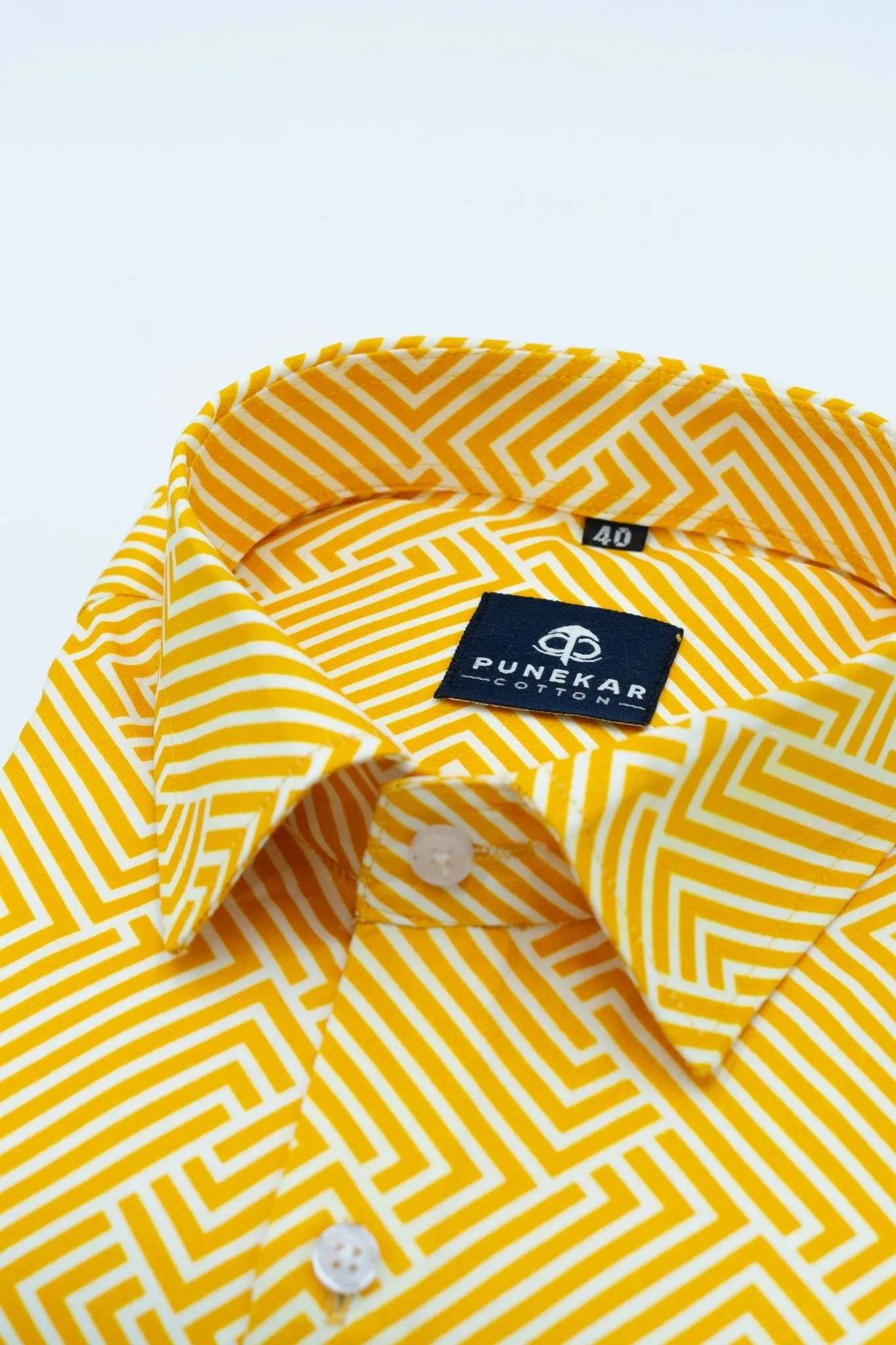 Yellow Color Printed Shirt For Men