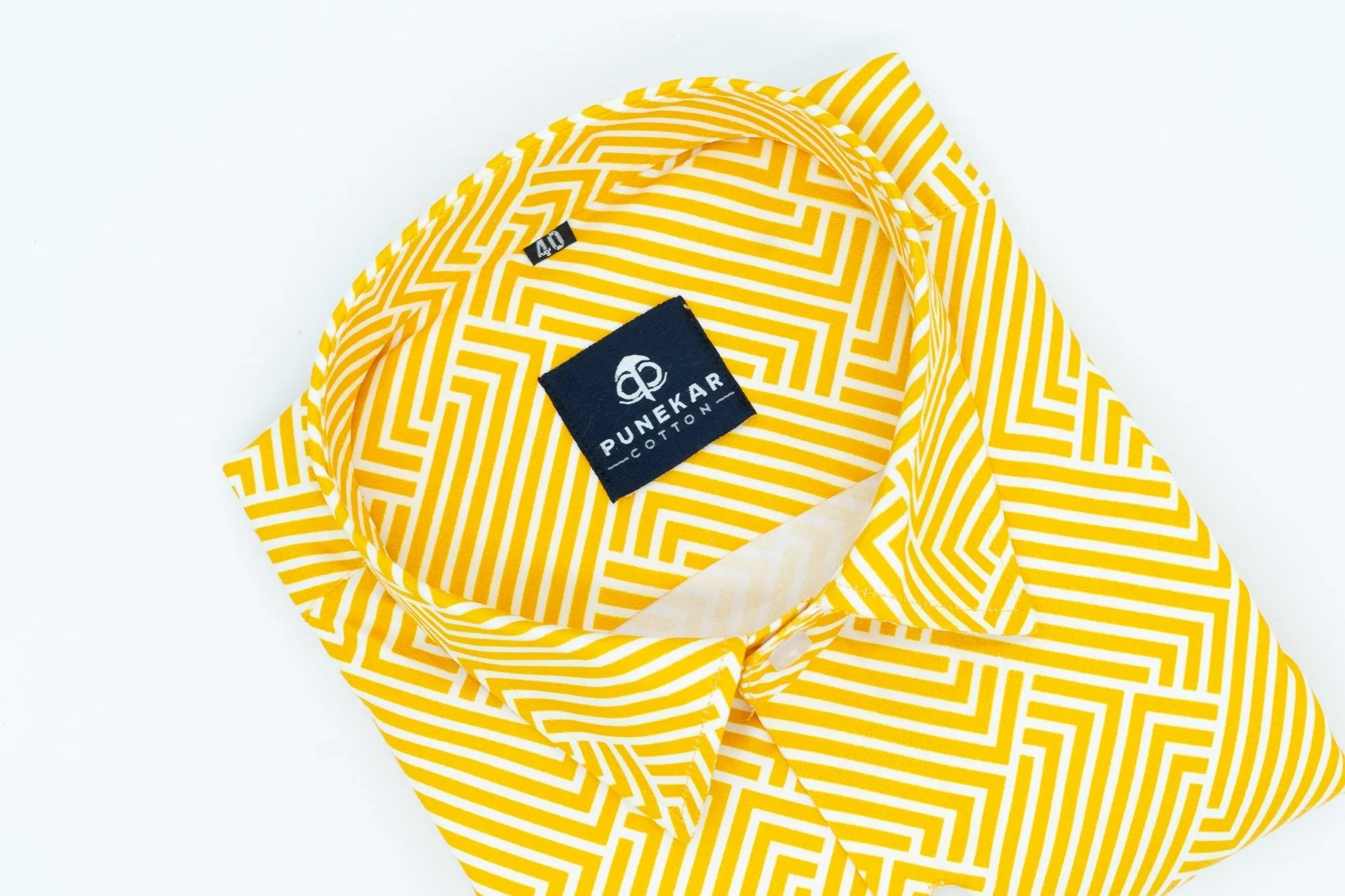 Yellow Color Printed Shirt For Men